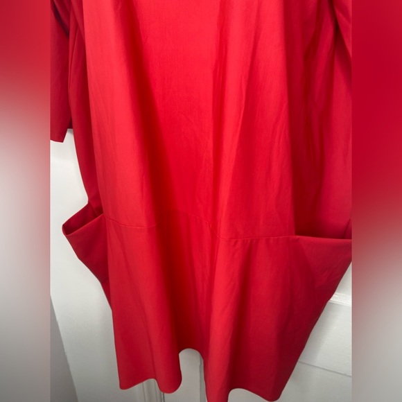 JASON Red Mid Length Sleeve Tunic Dress with Pockets - Picture 4 of 8